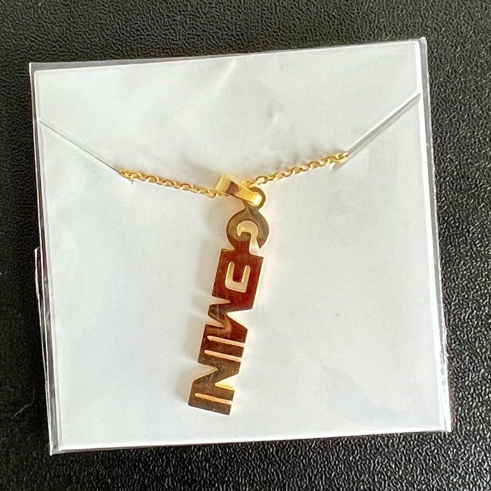 Gold Personality Zodiac vertical Necklaces, Horoscope pendants Star sign